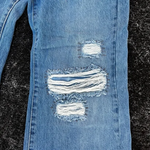 We The Free Light Denim Distressed Flare Jeans size 28 EUC - Picture 2 of 9